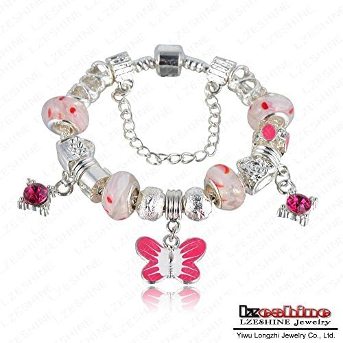 LUXI Bracelets Bangles Enamel Butterfly Pendant Bracelet New Design Charm Love Bracelet PA-BR0002-3