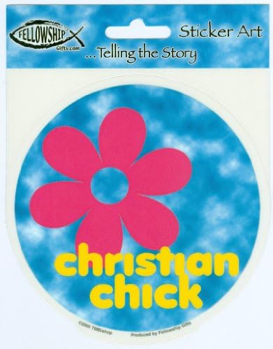 TM Bishop - Christian Chick Pink Flower - Sticker / Decal