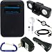 Premium Combo Pack: Rubberized (Black) Silicone Skin Case, USB 2in1 Sync / Charging Cable, USB Car Charger, USB Wall / Travel Charger, Earphones, Cube Foldable Speaker Dock, 3.5mm Retractable Auxiliary Stereo Cable, and Free Carabiner Key Chain for the SanDisk Sansa Clip+ Plus