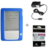 Blue Color Amazon Kindle 2 E-Book Reader Silicone Rubber Skin Case + Kindle2 Travel Charger + Kindle2 Anti Scratch LCD Screen Protector