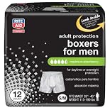Rite Aid Protective Boxers For Men, Maximum Absorbency, Small/Medium, 12 count