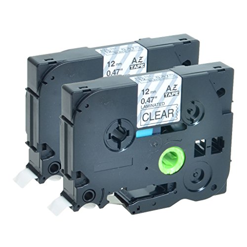 Greencycle 2 PK Black on Clear TZ131 TZE131 Label Tape Compatible for Brother P-Touch Printers PT1000 PT1100