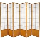 Oriental Furniture 6 ft. Tall Zen Shoji Screen - Honey - 6 Panels