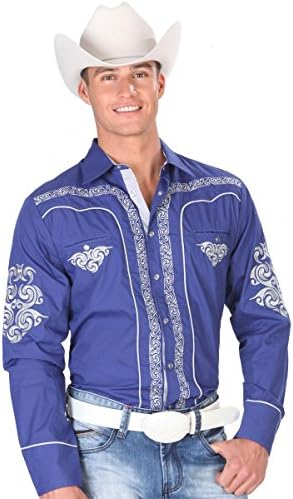 Royal Blue Western EmbroideRoyal Blue Style Shirt