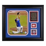 Carlos Zambrano Chicago Cubs - No Hitter - Framed 8x10 Photograph wiuth Game Used Baseball Piece, Team Medallion and Descriptive Plate