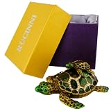 3.2 Inch Rucinni Swarovski Crystal Mother and Baby Detachable Sea Turtle Jewel Box Bejeweled Jewelry Keepsake Box Organizer