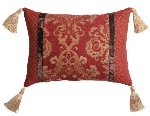 Regal Red Velvet and Gold 13 x 18 Bacara Pillow