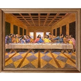 African American Black The Last Supper Jesus Christ Religious Picture Oak Framed Art Print by Framed Art