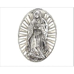 Silver Star "Virgin Mary" Chrome Metal Belt Buckle