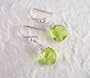 Briolette Crystal Drop Coil and Spiral Wrapped Sterling Silver Earrings, Peridot