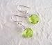 Briolette Crystal Drop Coil and Spiral Wrapped Sterling Silver Earrings, Peridot