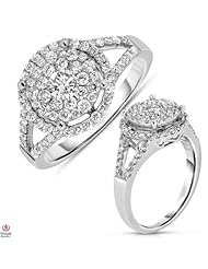 Dreamy1CTTW Diamond Cluster Fashion Ring 14K White Gold