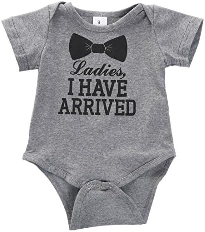 Baby Short Sleeve Bodysuits for Boys &amp; Girls Unisex Baby Onesies (9 Months, Laides I Have Arrived)