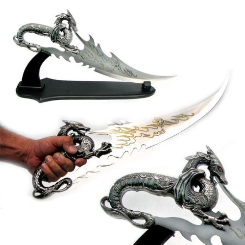 Black Dragon Dagger of Death with stand