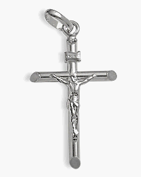 Small 14 Karat White Gold Religious Crucifix