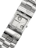 Cacharel - CN5420BY - Montre Femme Acier - Quartz Analogique - Rectangle - Cadran Argent Motifs - Bracelet Acier