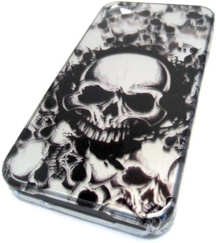 Apple iPhone 4 4S 4G Skull Halloween Art Gloss Smooth Design Case Cover Skin Hard Protector