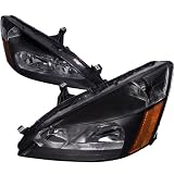 HONDA ACCORD LX EX JDM BLACK HEAD LIGHTS LAMPS PAIR