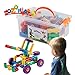 ZoZoplay STEM Learning Toy Tubular Pipes & Spouts & Joints 64 Piece Build Bicycle, Tank, Scootie, Moter Skills Endless Designs Educational Building Blocks Set for Kids Ages 3+, Multicolor