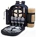 Picnic at Ascot Classic Blue Picnic Backpack for Four with Blanket