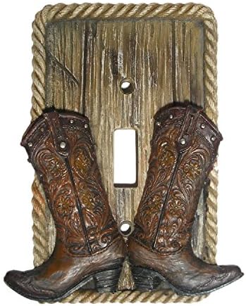 Manual Western Boot Decor Single Switch Plate Covers - Set of 2