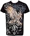Sakkas Clutching Eagle & Fleur De Lis Metallic Silver Embossed Cotton T-Shirt