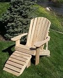 Adirondack Chair and Foot Stool Set - Handcrafted in Natural Western Red Cedar