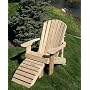 Adirondack Chair and Foot Stool Set - Handcrafted in Natural Western Red Cedar