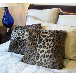 Ocelot Faux Fur Aminal Print Pillow Cushion Cover