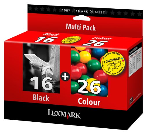 "Lexmark Combo Pack 16 + 26 - Print cartridge - 1 x black, colour (cyan, magenta, yellow) - promo"