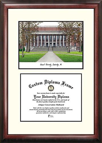 Harvard University Mahogany Diploma Frame &amp; Lithograph