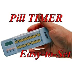 e-pill® 37 Alarm Multi-Alarm PLUS Pill Box Timer (up to 37 daily alarms) w/ Batteries (2 AAA) and Missed Pill Indicator. Seven (weekly) Compartment Slide-out Pill Box.