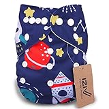 iZiv新生児1厚いおむつ付きオーガニック幼児防水/調整/再利用可能/洗えるポケット布おむつのフィット赤ちゃん0.5-3歳(宇宙)