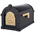 Original Keystone Series Black with Polished Brass Accents Mailbox