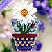 White Daisy Fridge Magnet Cross Stitch Kit