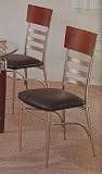 Review visiondecor Furniture  / 2 Dark Brown Maple and Metal Chairs