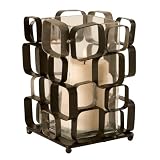 51NPWoBok9L. SL160  Wilco Imports Metal Geometric Design with Glass Pillar Candle Holder, 4.7 Inch by 4 3/4 Inch by 7 1/2 Inch High