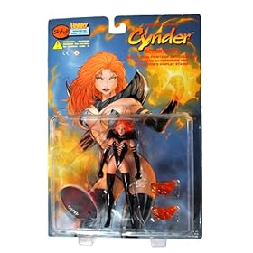  Skybolt Toyz Year 1998 Lightning Comics Hellina/Cynder #1 Series 6 Inch Tall Action Figure - CYNDER with 11 Points of Articulation, 2 Fire Hand Accessories and Collectors Display Stand