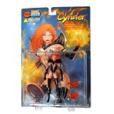 Skybolt Toyz Year 1998 Lightning Comics Hellina/Cynder #1 Series 6 Inch Tall Action Figure - CYNDER with 11 Points of Articulation, 2 Fire Hand Accessories and Collector's Display Stand ~ Skybolt Toys