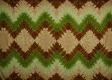 Tie Dye Sarong - Olive/Beige/Brown Zig Zag