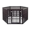 IRIS Plastic Exercise/Containment Pet Pen for Dogs, 6 Panel, Brown