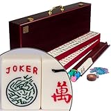 American Mahjong Game Set with Red Wood Case