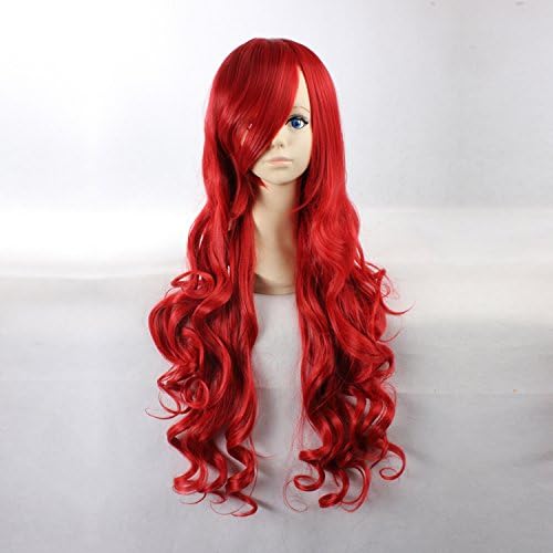 Women's Long Wave Christmas Red Heat Resistant Synthetic Hair Lolita Fashion Wig LOW04 Free Size