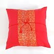 Handmade Deluxe Cushion Cover / Pillow Sham With Silky Crimson Filigree Detail