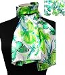 Scarf Flower Butterfly Green Neckerchief Oblong 13"x60"