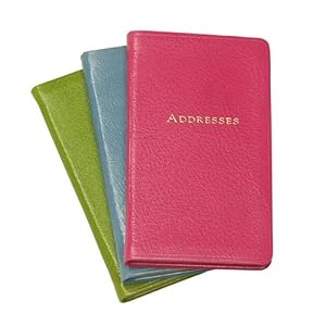 5 Inch Leather Bound Address Book, Genuine Goatskin Leather, 750 Entries