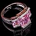 Yazilind 9mm*11mm Emerald Cut Pink Cubic Zirconia Alloy Size 8 Ring