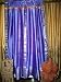 Pair of Dodger-blue Black Silk Sari Curtains Drapes Panels 84"