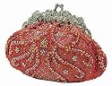Swirled Beading and Metallic Kiss Closure Evening Bag - (Valencia)
