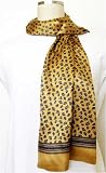 Shell Print on Gold - Silk Mens Scarf 10.5x64